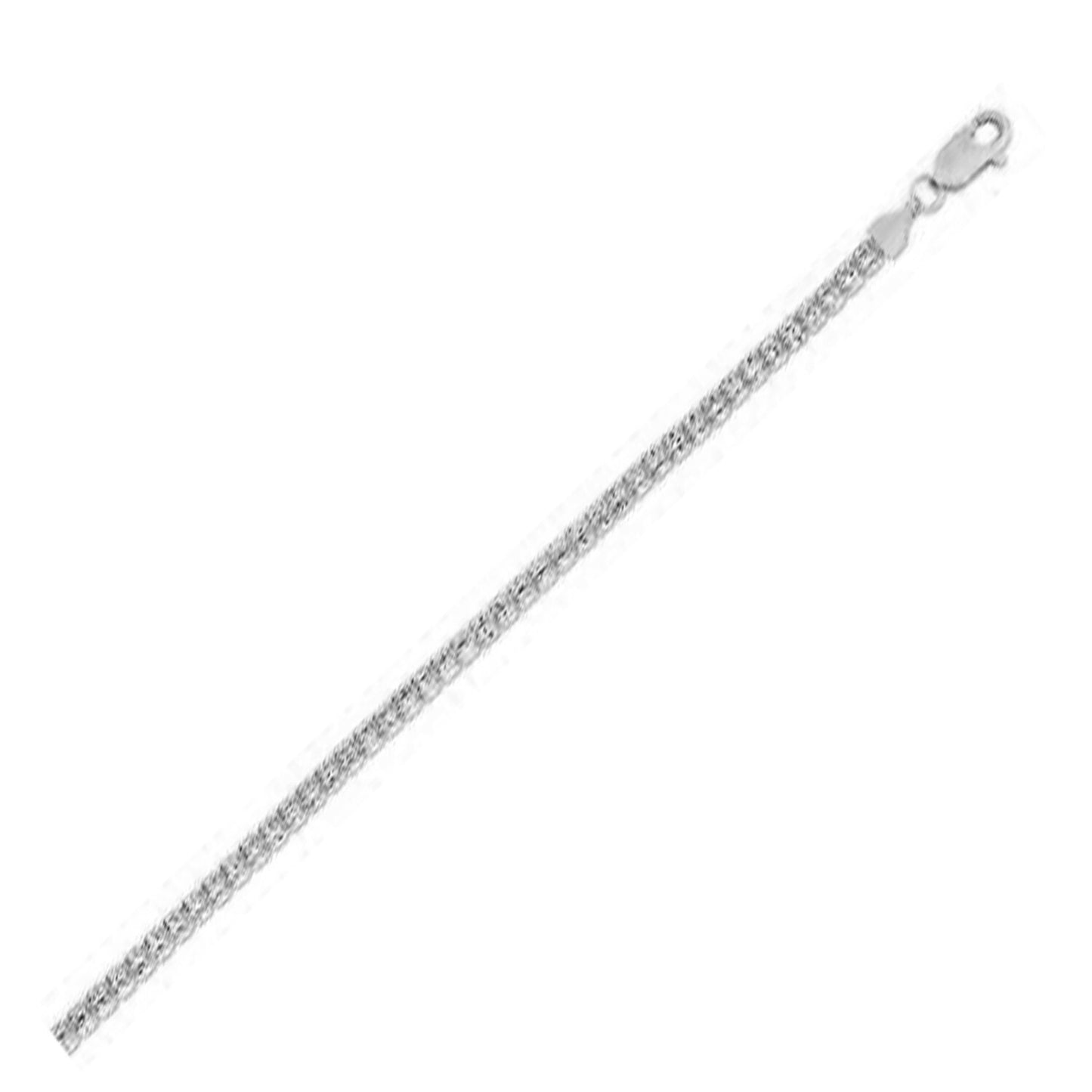 Size: 8 - Ice Barrel Chain Bracelet in 14k White Gold (3.1 mm)