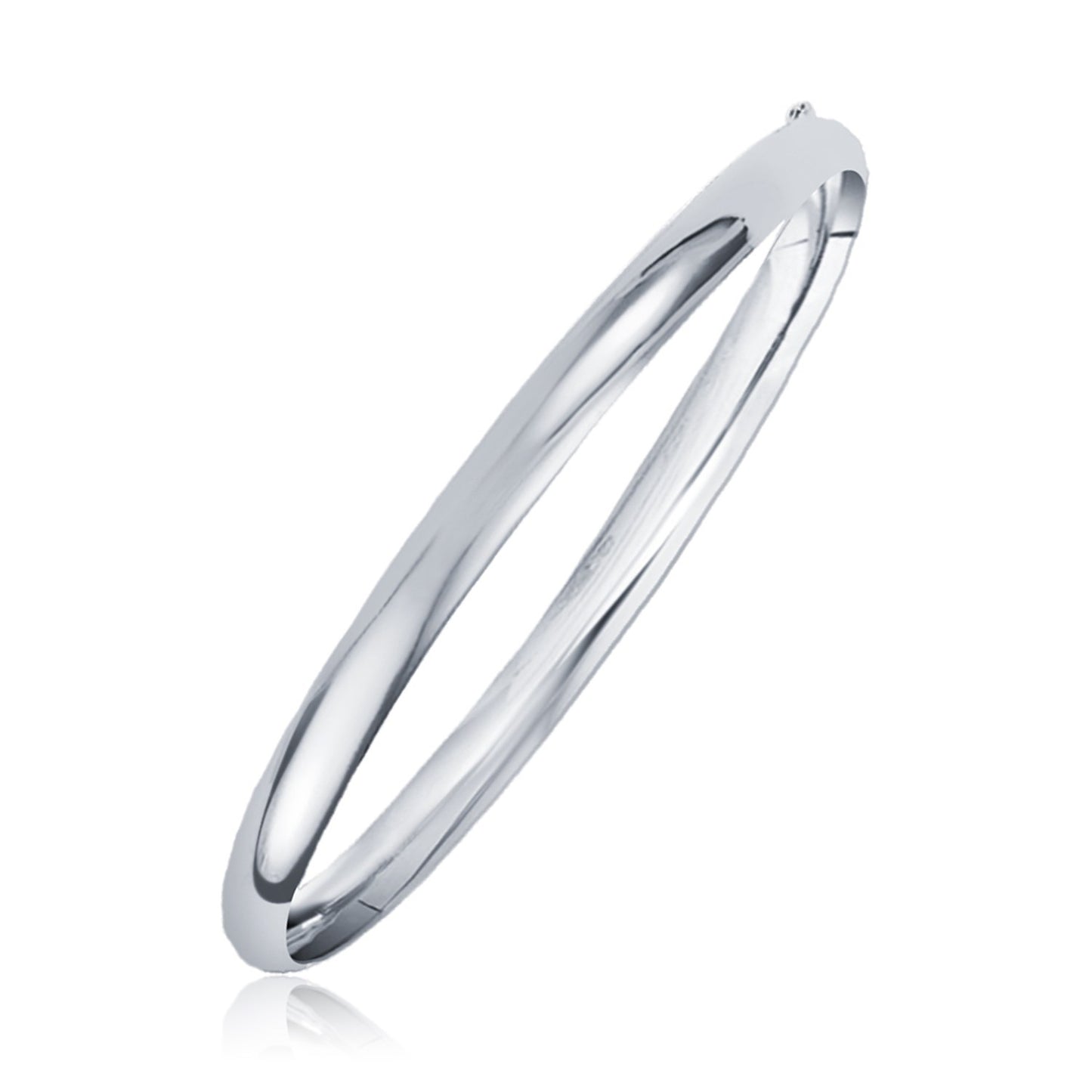 Size: 8'' - Classic Bangle in 14k White Gold (6.0mm)