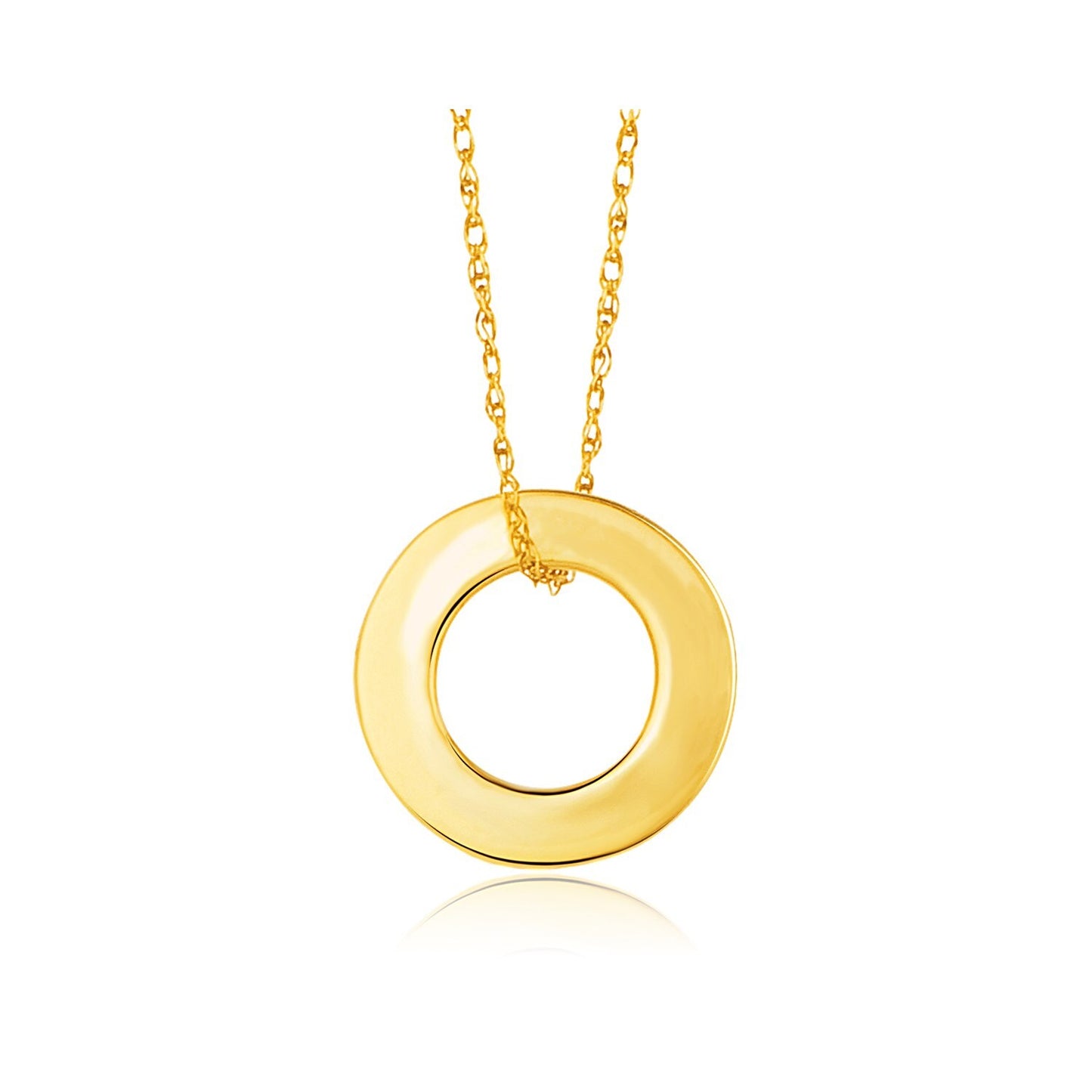 Size: 18 - 14k Yellow Gold Circle Pendant