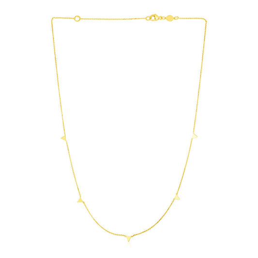 Size: 18'' - 14K Yellow Gold Necklace with Triangles