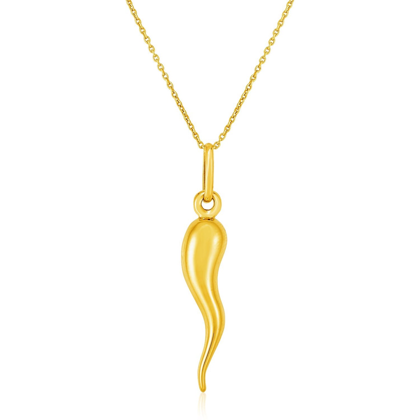 Size: 18 - 14k Yellow Gold Pendant with Polished Abstract Swirl