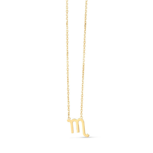 Size: 18 - 14K Yellow Gold Scorpio Necklace