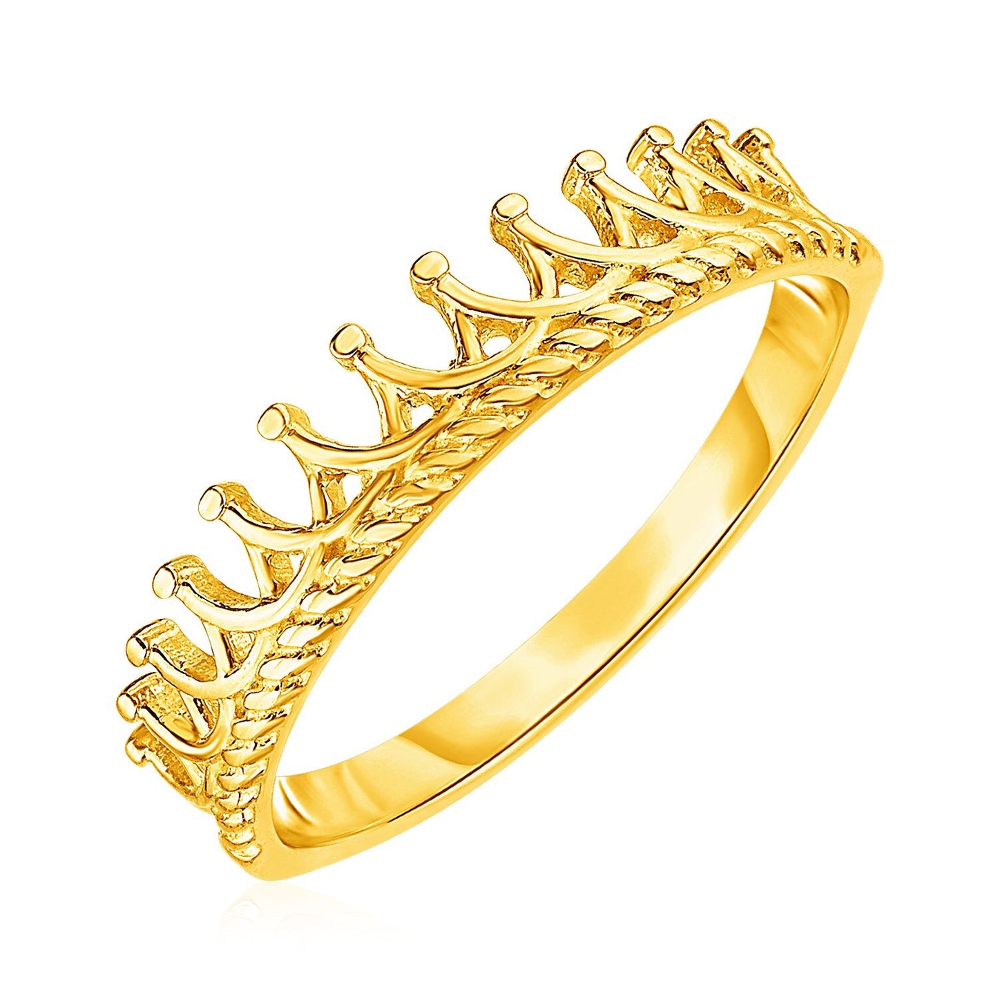 Size: 7 - 14k Yellow Gold Crown Motif Ring