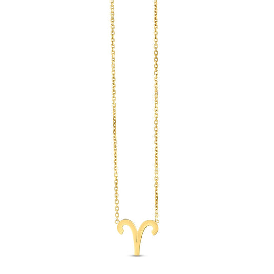 Size: 18 - 14K Yellow Gold Aries Necklace