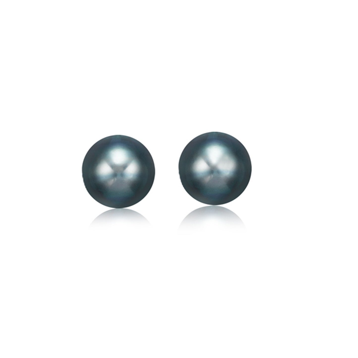 14k Yellow Gold Cultured Black Pearl Stud Earrings (6mm)