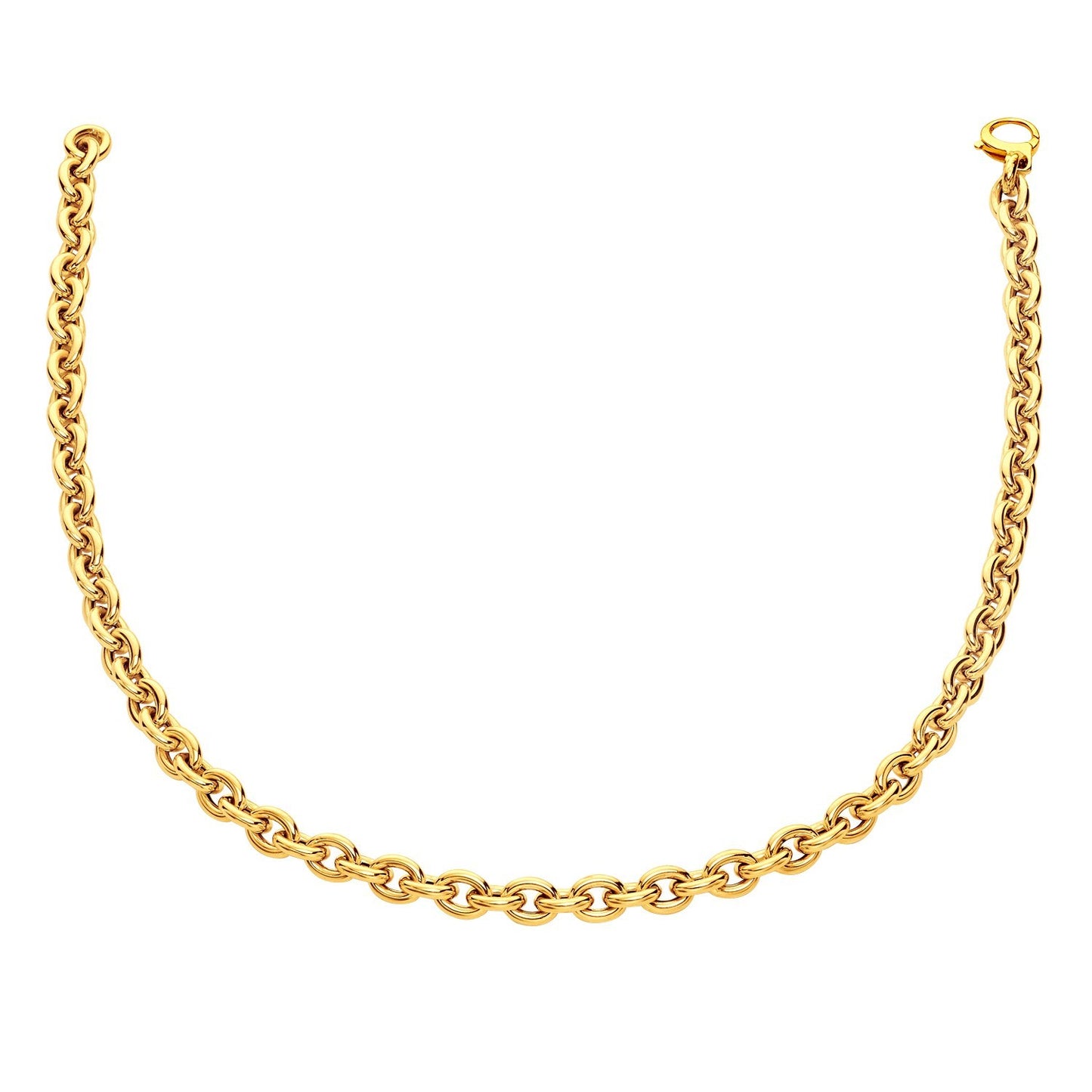 Size: 18'' - 14k Yellow Gold Polished Cable Link Necklace