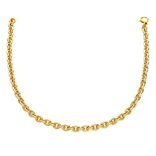 Size: 18'' - 14k Yellow Gold Polished Cable Link Necklace