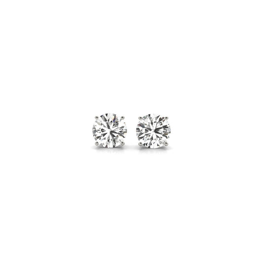 1 cttw Certified IGI Lab Grown Round Diamond Stud Earrings 14k White Gold(G/VS2)