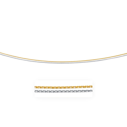 Size: 18'' - 14k Two one Double Strand Cable Pendant Chain (1.1 mm)