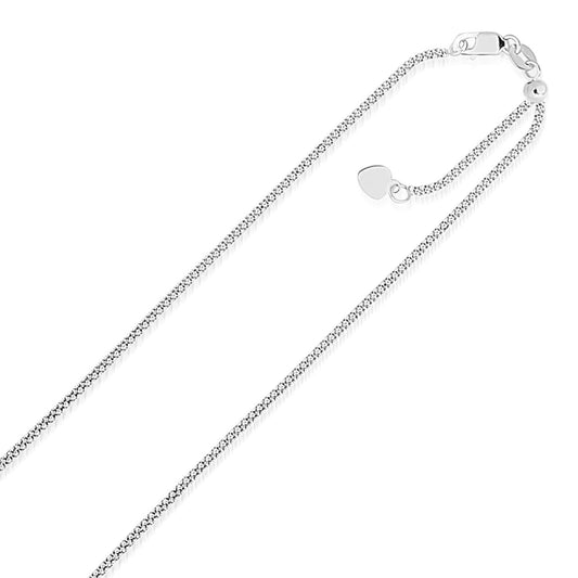 Size: 22'' - 14k White Gold Adjustable Popcorn Chain (1.00 mm)