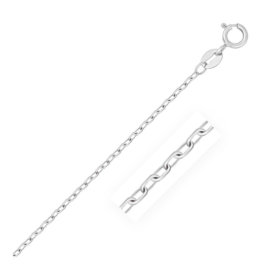 Size: 20'' - 14k White Gold Faceted Cable Link Chain (1.20 mm)