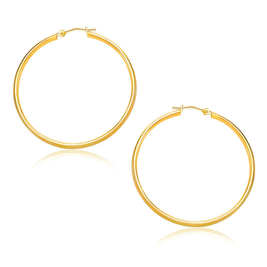 14k Yellow Gold Polished Hoop Earrings (1.5x30mm)