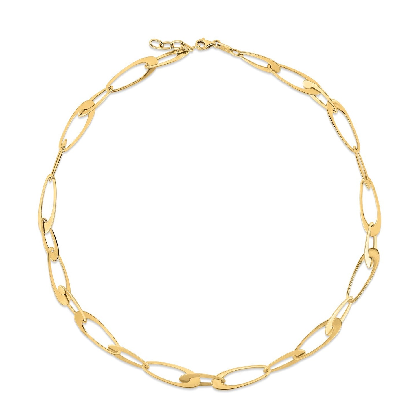 Size: 18 - 14K Yellow Gold Italian Oval Links Necklace