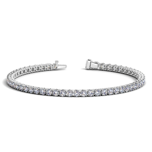 Size: 7 - Lab Grown Round Diamond Tennis Bracelet in 14k White Gold (5 cctw  F/G  VS2/SI1)