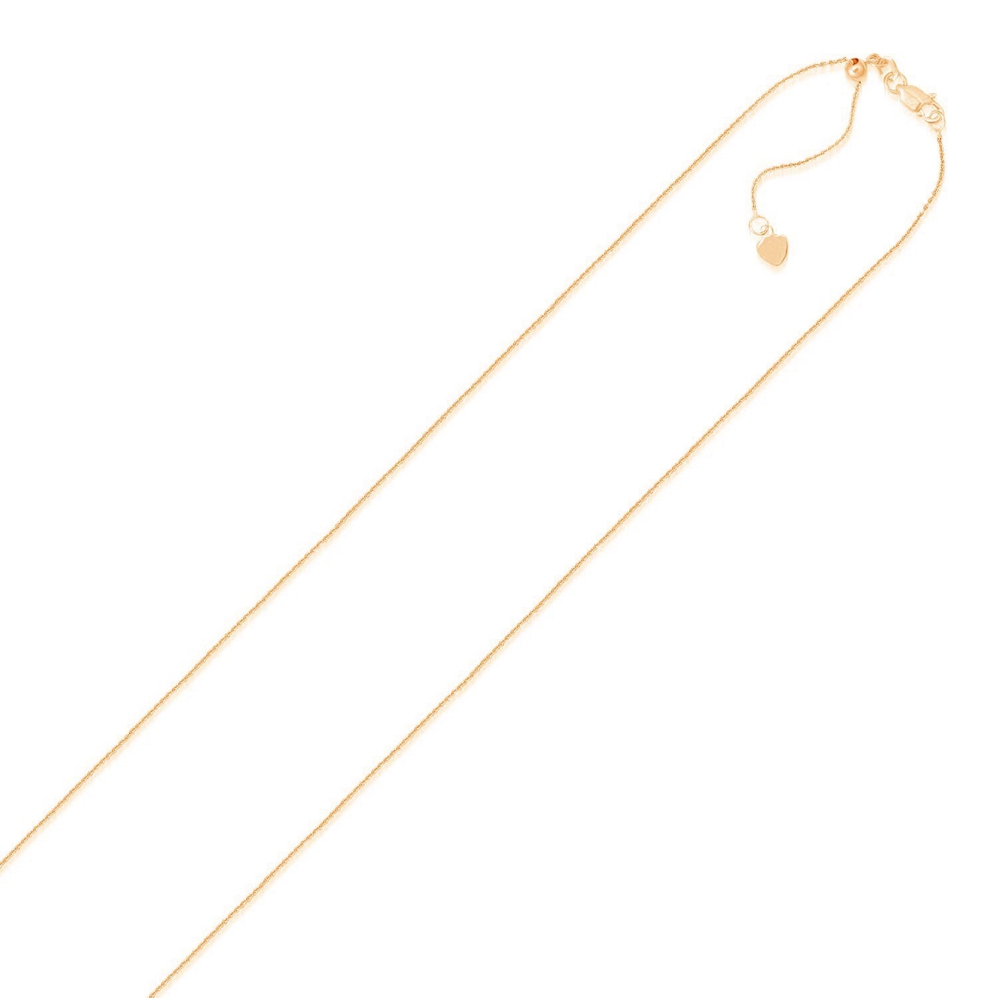 Size: 22'' - 14k Rose Gold Adjustable Cable Chain (1.10 mm)