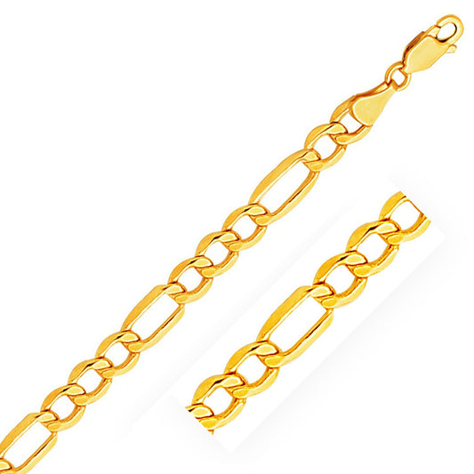 Size: 24'' - 10k Yellow Gold Lite Figaro Chain (5.60 mm)