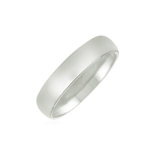 Size: 10 - 14k White Gold 5mm Comfort Fit Wedding Band