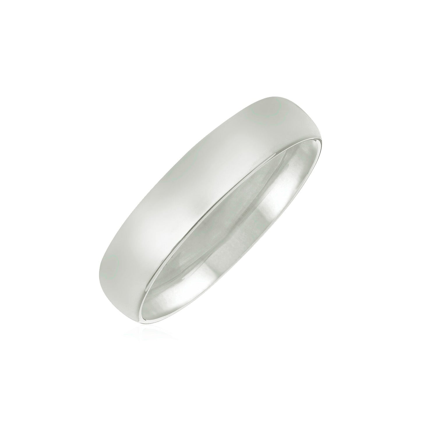 Size: 11 - 14k White Gold 5mm Comfort Fit Wedding Band