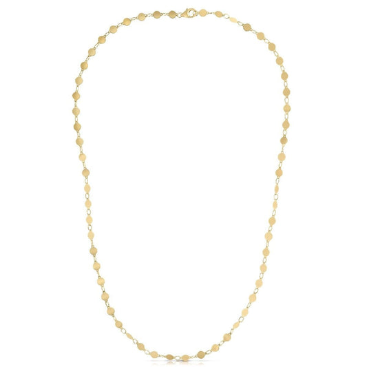 Size: 30'' - 14k Yellow Gold Necklace with Polished Circles