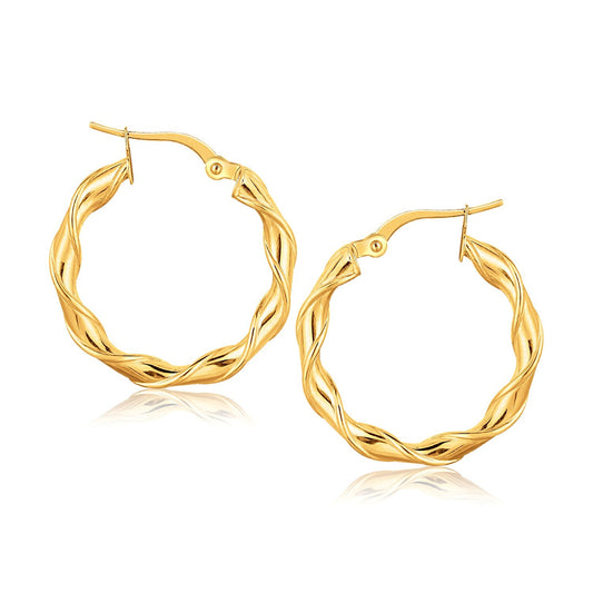 14k Yellow Gold Hoop Earrings (20mm)