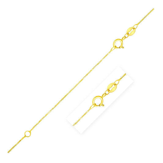 Size: 18'' - Double Extendable Box Chain in 14k Yellow Gold (0.51 mm)