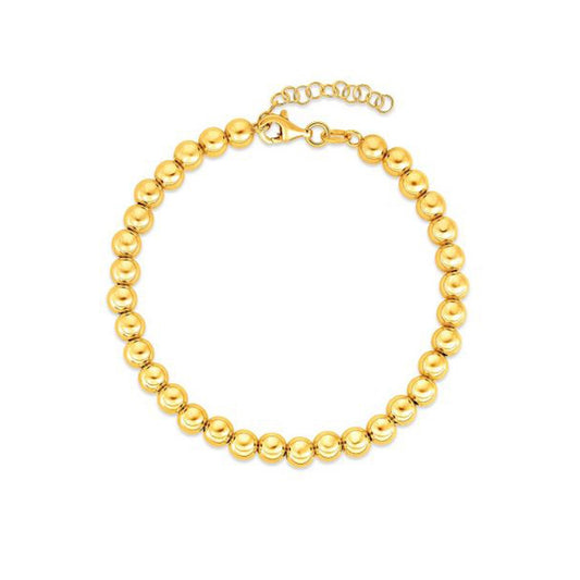 Size: 18 - 14k Yellow Gold Bead Chain Necklace(5mm)