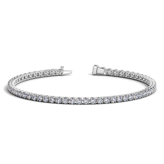 Size: 7 - Lab Grown Round Diamond Tennis Bracelet in 14k White Gold (4 cctw F/G  VS2/SI1)