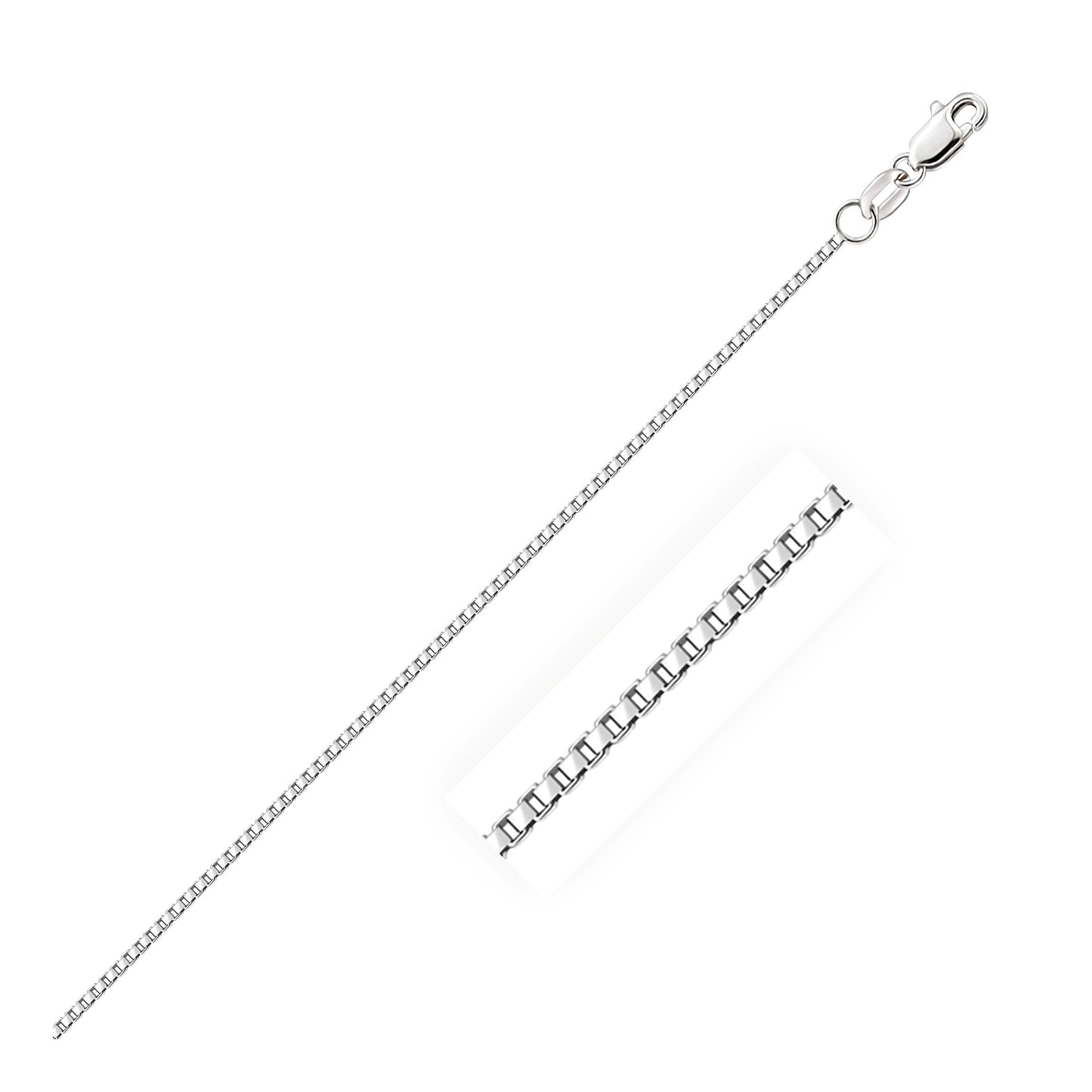 Size: 16'' - 14k White Gold Octagonal Box Chain (1.00 mm)