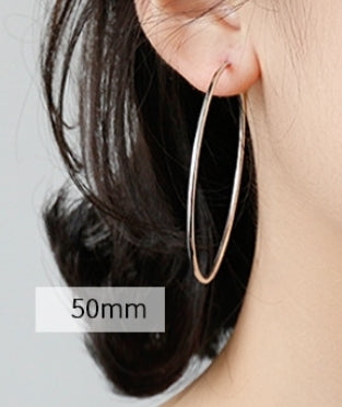 Simple Concise Elegant Women 925 Sterling Sliver Huggie Hoop Earrings