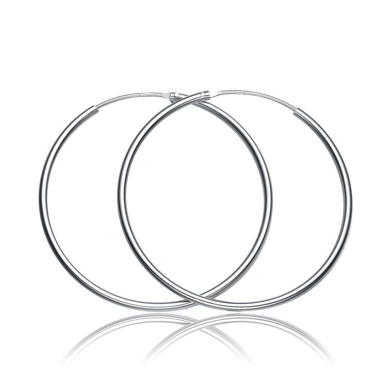 Simple Concise Elegant Women 925 Sterling Sliver Huggie Hoop Earrings