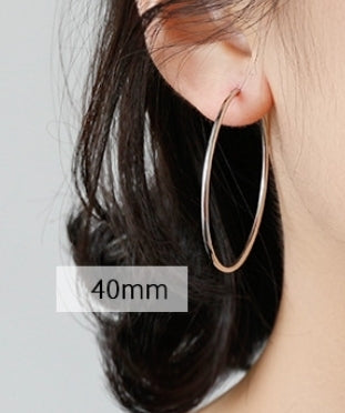 Simple Concise Elegant Women 925 Sterling Sliver Huggie Hoop Earrings