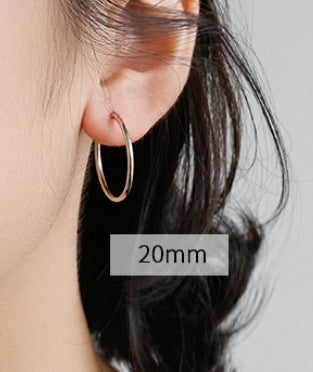 Simple Concise Elegant Women 925 Sterling Sliver Huggie Hoop Earrings