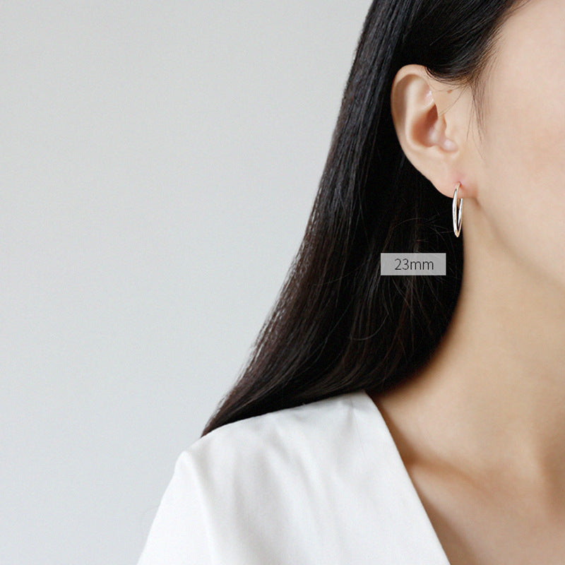 Minimalist Round Circles Simple 925 Sterling Silver Huggie Hoop Earrings