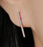 Minimalist Geometry  Strip 925 Sterling Silver Stud Earrings