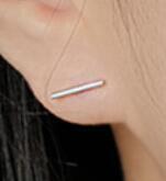 Minimalist Geometry  Strip 925 Sterling Silver Stud Earrings