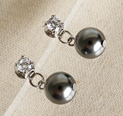 Simple Round Shell Pearls CZ 925 Sterling Silver Stud Earrings