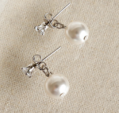 Simple Round Shell Pearls CZ 925 Sterling Silver Stud Earrings