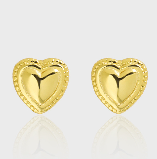 Simple Heart 925 Sterling Silver Studs Earrings