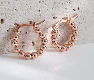 Casual Beads 925 Sterling Silver Hoop Earrings