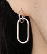 Fashion Hollow Geometry Annular 925 Sterling Silver Dangling Earrings