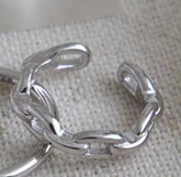 Simple Hollow Chain Twisted 925 Sterling Silver Non-Pierced Earrings(Single)