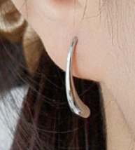 Simple Falling Water Drop 925 Sterling Silver Dangling Earrings