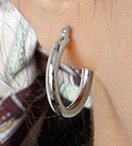 Office Geometry Round Circle 925 Sterling Silver Huggie Hoop Earrings