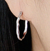 Fashion Office Irregular Circle 925 Sterling Silver Hoop Earrings