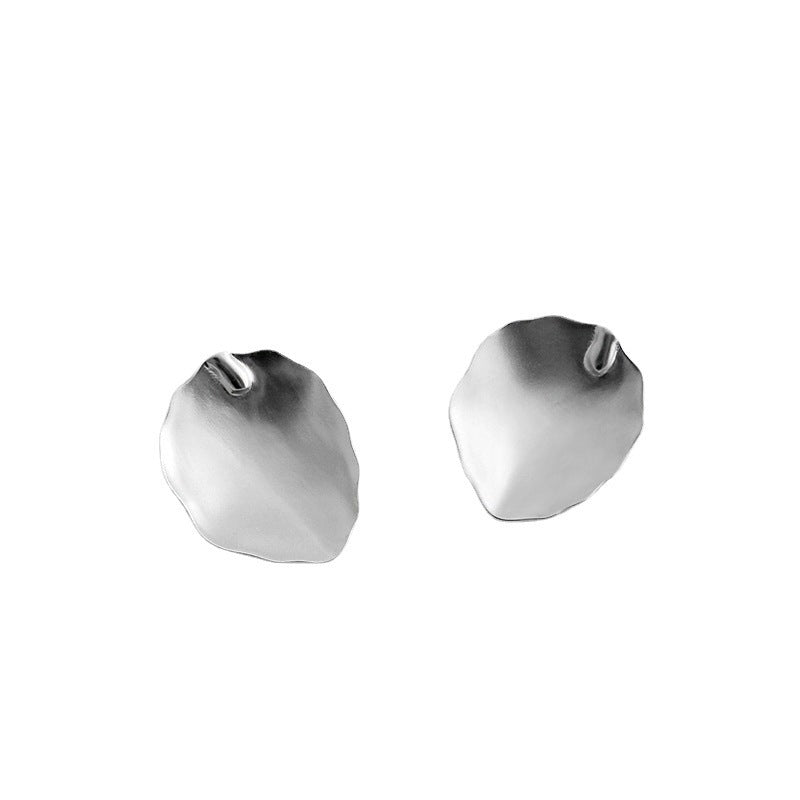 Simple Oval Leaves 925 Sterling Silver Stud Earrings