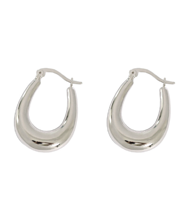 Classic Fashion Letter U Shape 925 Sterling Silver Hoop Earrings