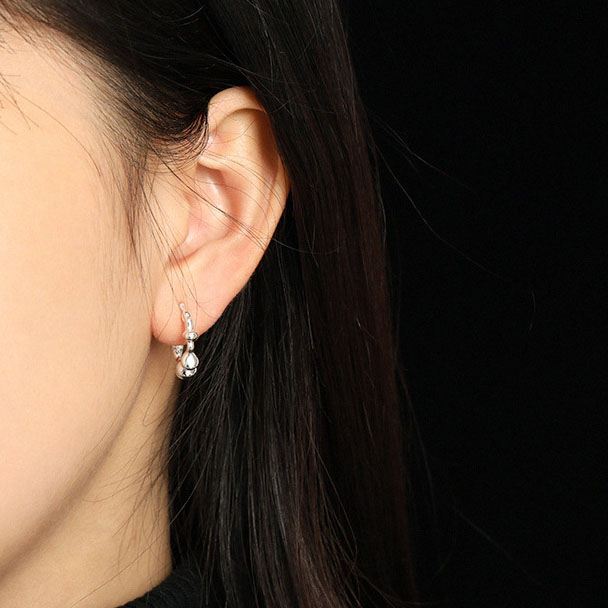 Geometry Irregular C Shape 925 Sterling Silver Hoop Earrings