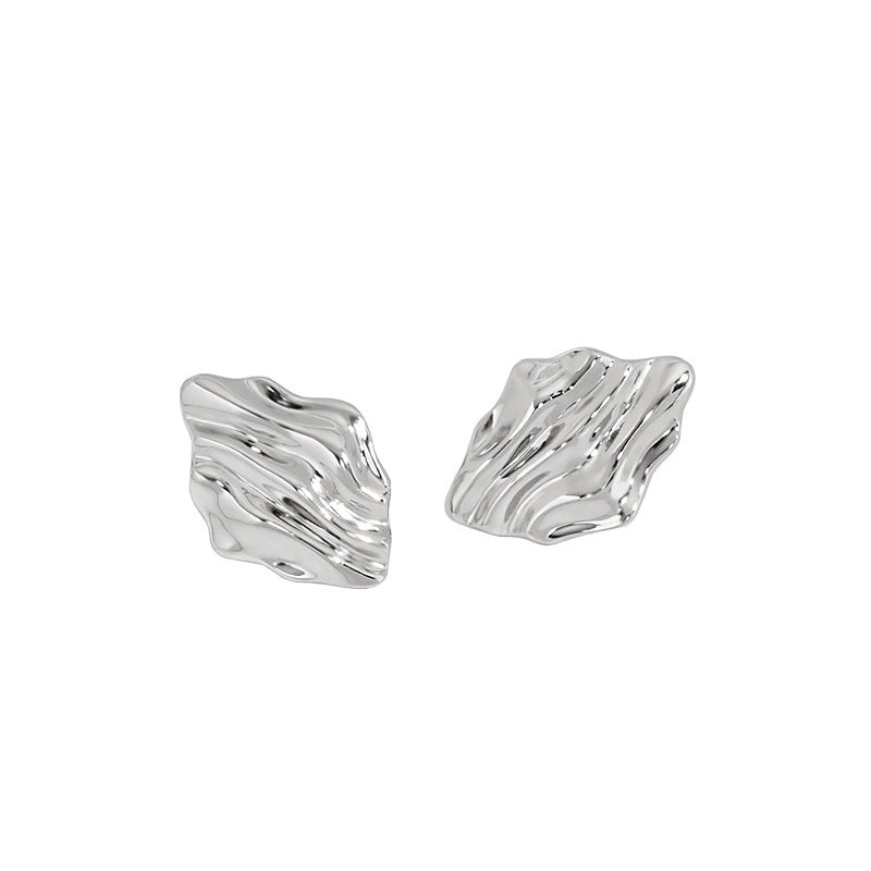 Geometry Irregular Stones Office 925 Sterling Silver Stud Earrings