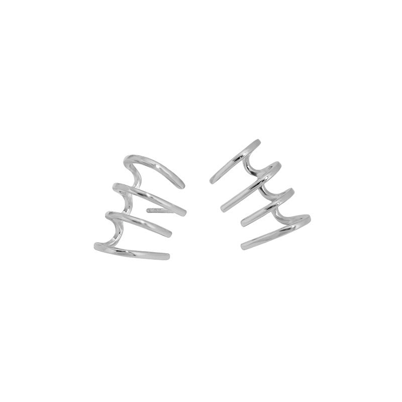 Geometry Irregular Spring 925 Sterling Silver Stud Earrings