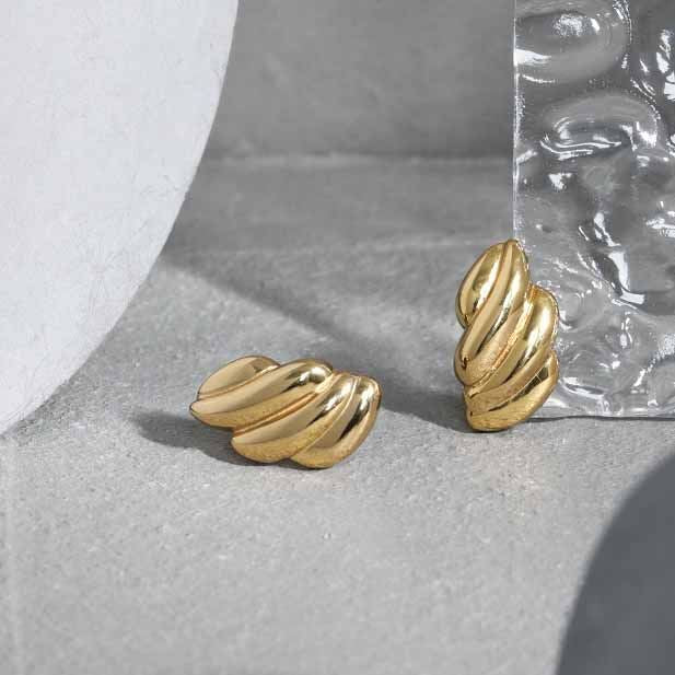 Geometry Irregular Thread Twisted 925 Sterling Silver Stud Earrings